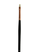 Precision synthetic bristle brush with stiff filaments, ideal for detailed strokes in acrylic, oil, and watercolor painting.