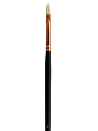 Artist Brush S9000 Filbert #0 with thick, stiff filaments for precise control, ideal for broad strokes and fine details.