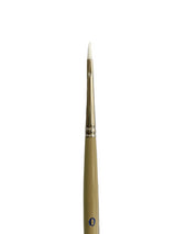 Artist Brush S9680 in White Taklon, Filbert #0, ideal for watercolor and acrylic, perfect for blending and soft edges.