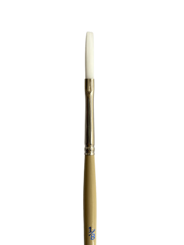 Artist Brush S9801: White Taklon Flat 1/8", designed for watercolor, acrylic, and gouache with exceptional color uptake.