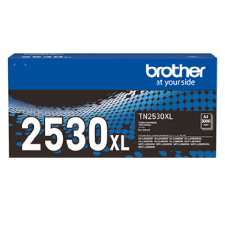 Brother TN2530XL Black High Yield Toner cartridge for printing 3,000 pages with sharp quality, compatible with HLL2400DW, HLL2865DW.