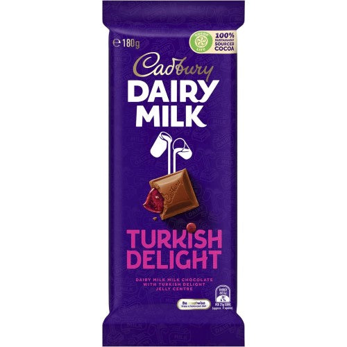 Cadbury Chocolate Block Turkish Delight 180g ( 15 Pack )