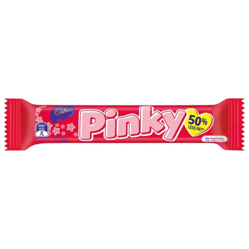 48-pack of Cadbury Pinky Bars, each 40g, featuring marshmallow filling coated in creamy milk chocolate. Perfect for sharing!