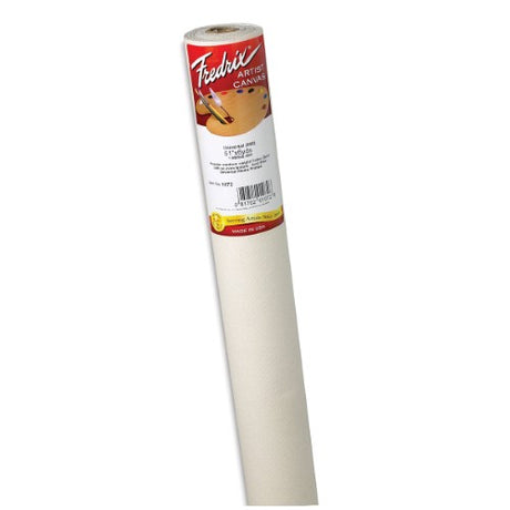 Premium 61"x6yd universal artist canvas roll, ideal for oil, acrylic, and alkyd paints, made from archival quality cotton duck.