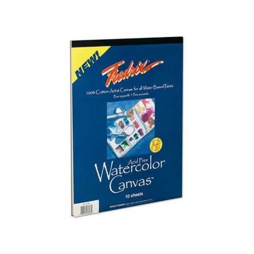 FDX W/Colour Canvas Pad 9x12 features 10 sheets of durable 100% cotton canvas for versatile water-based painting.