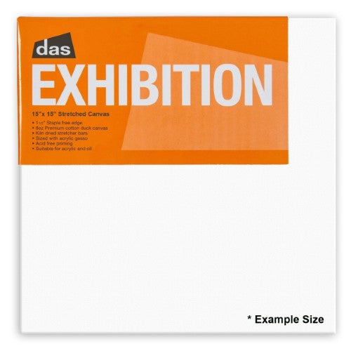 Premium 15x15 inch Das Exhibition canvas, ideal for acrylics and oils, features durable cotton and a robust wooden frame.