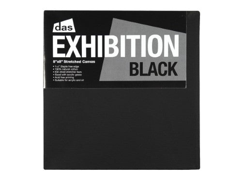 Das Exhibition Black 1.5 Canvas 8x8 inches with a strong frame and acid-free gesso, perfect for vibrant acrylic and oil paintings.