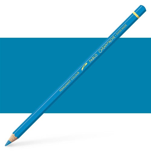 Caran d'Ache Pablo Pastel Blue artist pencils, featuring a 3.8 mm lead for vibrant, long-lasting color and exceptional opacity.