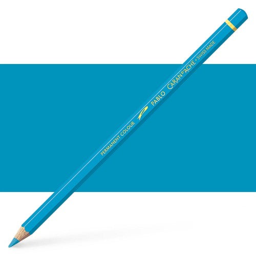 Pablo Light Blue artist pencils from Caran d'Ache, featuring vibrant colors, high covering power, and eco-friendly Swiss craftsmanship.