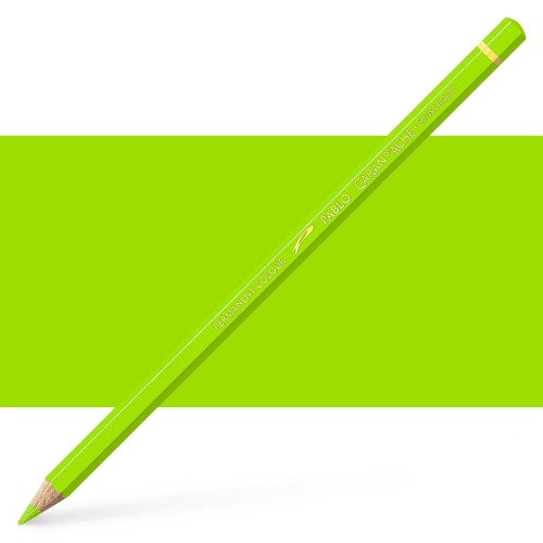 Caran d'Ache Pablo Lime Green artist pencils in a 3-pack, featuring vibrant, high-quality leads for precise color drawings.