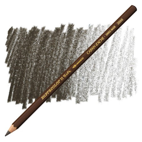 Water-soluble Supracolour Raw Umber pencils with 3.8 mm leads, perfect for blending and adding depth to artwork.