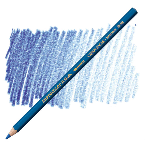 Supracolour Bluish Grey artist pencil, showcasing vibrant color, 3.8 mm lead for durability, ideal for detailed and expressive artwork.