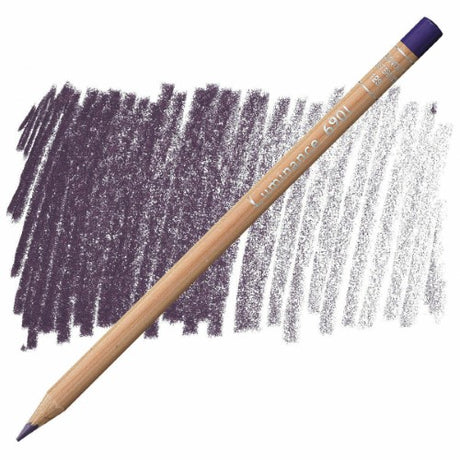 Caran D’ache Luminance Violet Brown pencils in eco-friendly casing; vibrant colors, creamy lead, and high lightfastness.