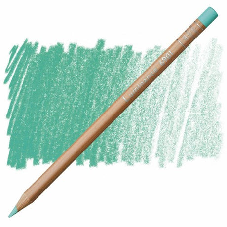 Pack of 3 Caran D’ache Luminance Pencils in Light Malachite Green, featuring creamy leads for vibrant, lightfast artistry.