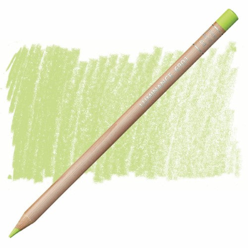 Caran D’ache Luminance Pencils in Spring Green, pack of 3, featuring vibrant, lightfast, creamy leads for professional artists.