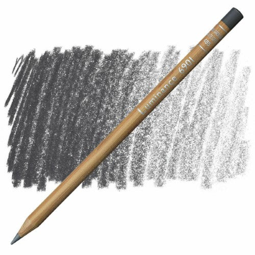 Pack of 3 Caran D’ache Luminance Pencils in Slate Grey, designed for vibrant, permanent art with eco-friendly cedar casings.