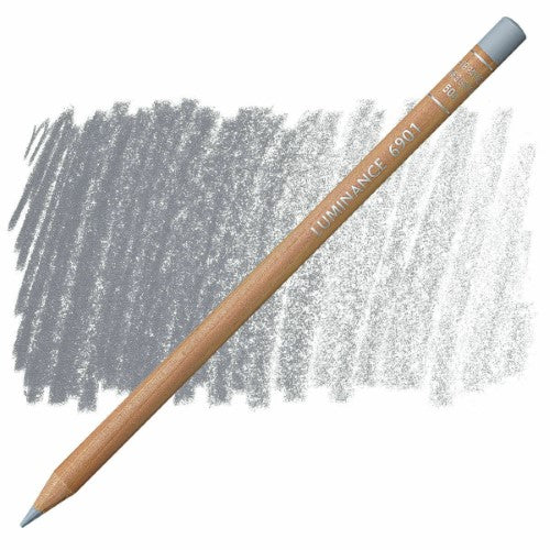 Caran d'Ache Luminance pencils in Paynes Grey, pack of 3, featuring creamy lead and high lightfastness for professional artists.