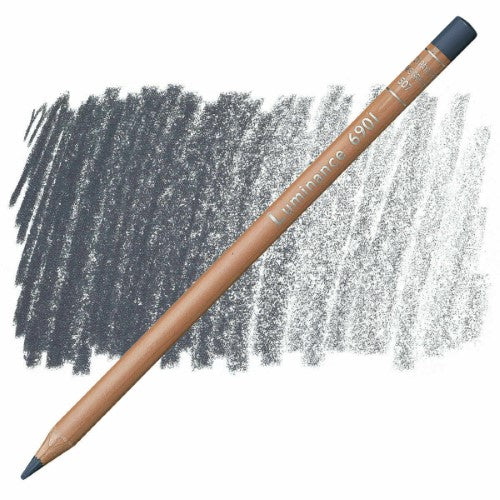 Pack of 3 Caran d'Ache Luminance Pencils in Paynes Grey, 60% for vibrant colors, creamy lead, and superior lightfastness.