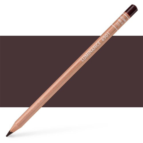 Caran D’ache Luminance pencils in Carmine Lake, featuring creamy, lightfast leads in eco-friendly cedar wood, perfect for artists.