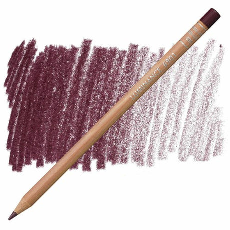 Caran d'Ache Luminance Pencils in Crim Aubergine, pack of 3, featuring creamy, lightfast leads for vibrant, professional artwork.