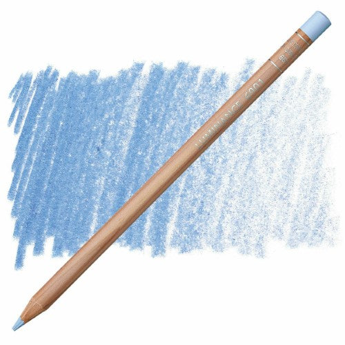 Pack of 3 Caran d'Ache Luminance pencils in Light Cob Blue, featuring creamy, lightfast leads for vibrant artwork.