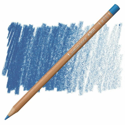 Caran d'Ache Luminance Pencils in Grey Blue, pack of 3, featuring creamy, light-resistant leads for vibrant, lasting artwork.