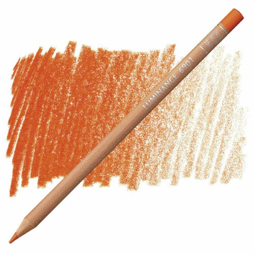 Caran d'Ache Luminance Cornelian Pencils (Pack of 3) with vibrant colors, creamy lead, and eco-friendly cedar wood casing.