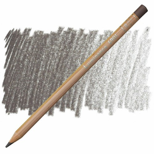 Caran d'Ache Luminance Sepia 50% pencils, pack of 3, featuring creamy, lightfast leads in eco-friendly wood casings.