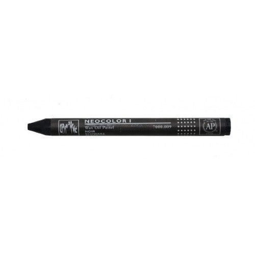 Pack of 10 Caran D’ache Neocolor 1 black wax oil pastels, ideal for versatile artistic applications and excellent coverage.