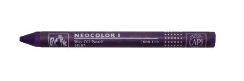 Pack of 10 Caran D’ache Neocolor 1 Wax Oil Lilac pastels, vibrant colors for versatile artistic techniques on diverse surfaces.