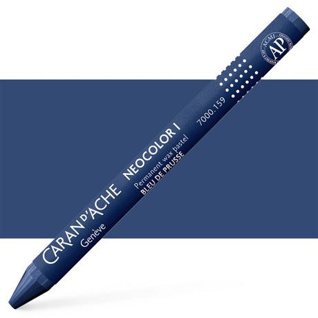 Caran D’Ache Neocolor 1 Wax Oil Pastels in Prussian Blue, vibrant pack of 10 for artists, offering smooth application and excellent pigmentation.