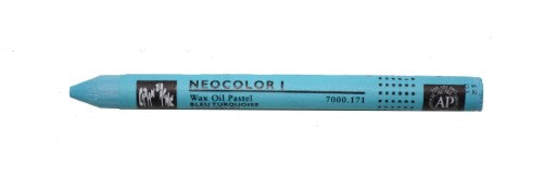 Pack of 10 Caran D’ache Neocolor 1 turquoise wax oil pastels, perfect for vibrant and versatile artistic applications.