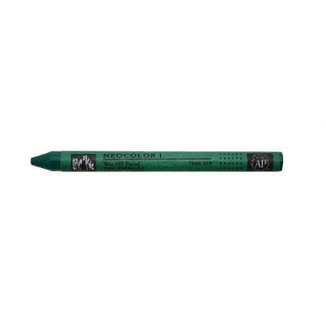 Pack of 10 Caran D’ache Neocolor 1 Emerald G pastels, vibrant green, water-resistant, perfect for artists and educators.