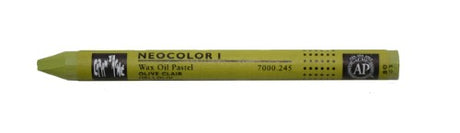 Caran D’Ache Neocolor 1 Wax Oil Pastels in Lt Olive, pack of 10, ideal for vibrant, water-resistant artwork and blending techniques.