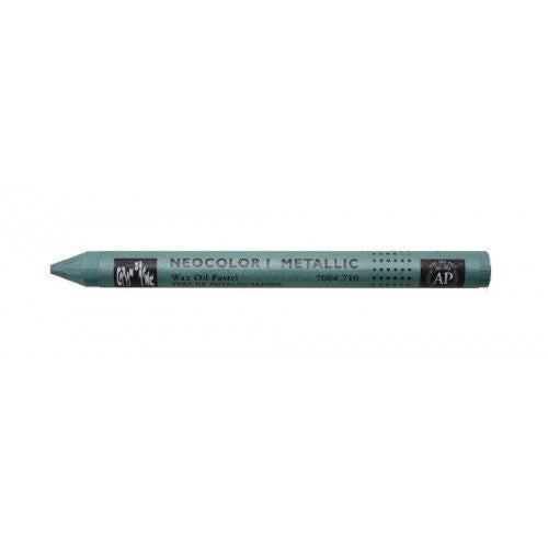 Pack of 10 Caran D’ache Neocolor I Metallic Phtalo Green pastels, ideal for vibrant, lightfast art on various surfaces.