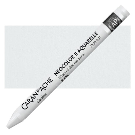 Caran d'Ache Neocolor II Aqua White Crayon Set of 10, featuring water-soluble, vibrant, high-pigment artists' crayons.