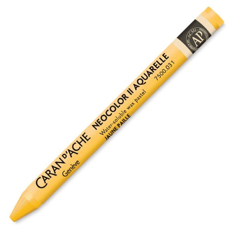 Caran d'Ache Neocolor II Orangish Yellow Crayons, pack of 10, showcasing high pigment and versatility for artists.