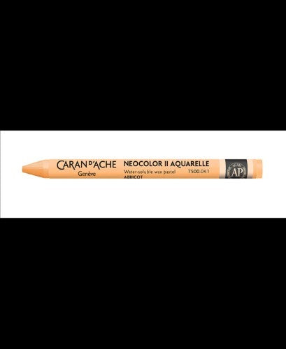 Caran D’ache Neocolor II Apricot crayon, vibrant and versatile for drawing and watercolor techniques. Ideal for artists.