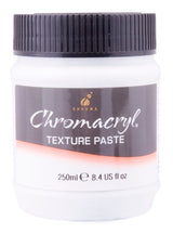 A 250ml jar of Chromacryl Texture Paste, a versatile acrylic medium for creating textures and effects in art projects.