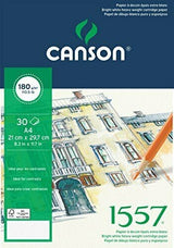 Canson 1557 A3 drawing pad with 30 sheets of bright white, textured paper for sketching and dry media.