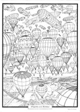 Colorful doodle art poster featuring balloons, designed for all ages to spark creativity and enhance fine motor skills.