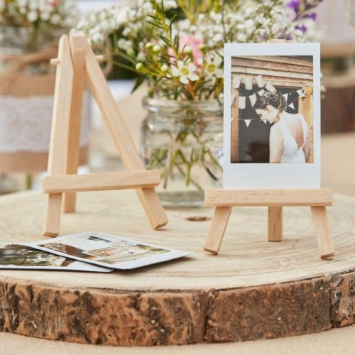 Rustic Country Mini Easels in a pack of 3, perfect for displaying art, photos, or decor with a charming rustic finish.