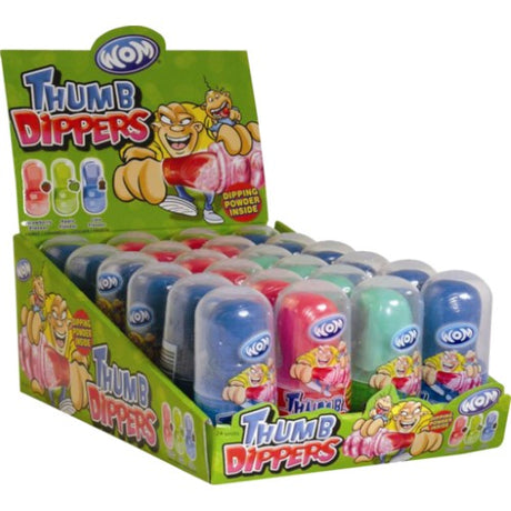 Colorful Thumb Dippers 40g (24 Pack) offer a fun, interactive candy experience for sweet snacking adventures.