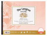 Langton Prestige Pad 9x12" with 12 sheets of 300gsm cotton paper, perfect for sketches and watercolors.