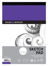 D-R Simply Sketch Pad A4, 72 sheets of 95gsm paper for sketching, drawing, and watercolor, ideal for artists of all levels.