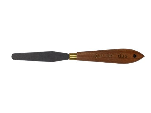 Das 1347 Palette Knife: High-quality spring steel tool with a cranked handle, ideal for mixing and applying paint with precision.