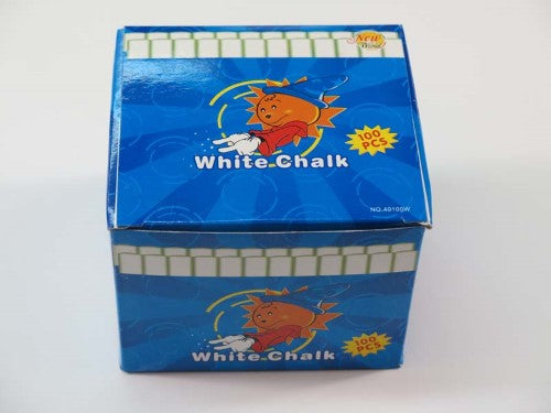 Premium 100-piece white chalk set for vibrant artwork on blackboards and paper, ideal for artists and educators.