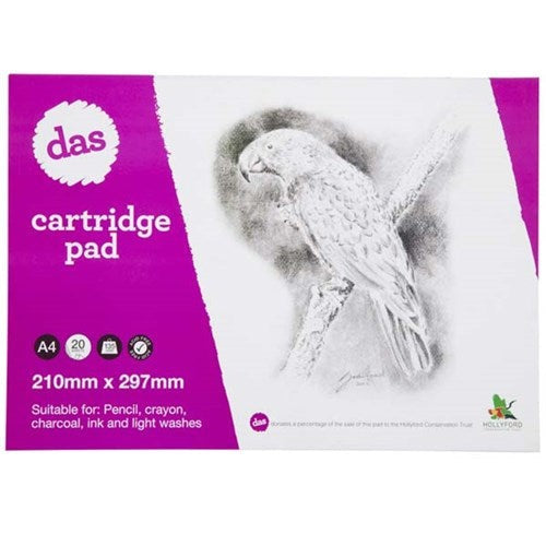 Das Cartridge Pad (Kaka) A4 sketch pad with 20 sheets, 135gsm, ideal for various mediums and detailed artwork.