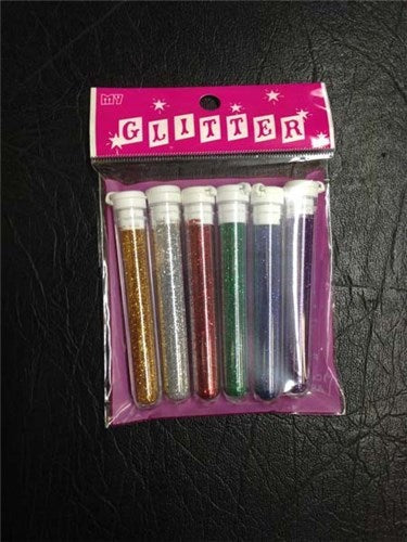 Das Glitter Fine Set of 6 in assorted colors, ideal for enhancing creative projects with vibrant, high-quality sparkle.