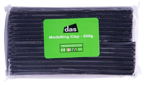 Black Das Modelling Clay 500g, versatile, non-drying, pliable for creative sculpting and shaping, perfect for all ages.